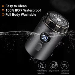 Electric shaver for men, mini portable charging, intelligent display, dry and wet dual-use shaver, household car travel shaver