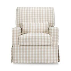 Namesake Crawford Pillowback Comfort Swivel Glider - Tan Gingham