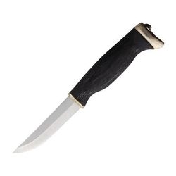 Arctic Legend Hobby Black Birch Satin Fixed Blade Knife 8.25in Overall 3.75in Satin Stainless Steel Blade Black Birch Wood Handle Black Leather Belt