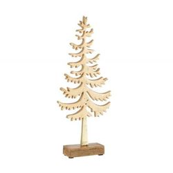 Albero di Natale decorativo in alluminio dorato 16x4.5x36 cm