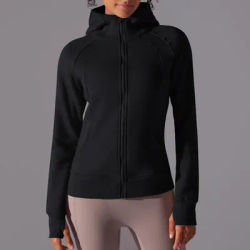 Outdoor Leisure Active Wear Yoga Shirt Yoga Top Women Gym Sweater Thickened Hooded Sports Jacket Training Running Fitness Jacket