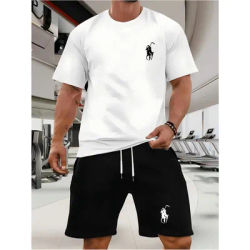 Summer Breathable Sports Suit Men's Short-Sleeved Shorts Loose Quick Drying T-Shirt Short Quarter Pants Casual Running Suit