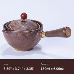 Teiera portatile da viaggio con rotazione a 360°, teiera kung fu, set da tè con infusore per preparare velocemente il tè, per casa, ufficio e uso esterno.