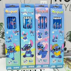 12pcs Cute Stitch Pencil with Sharpener for Students Anime Cartoon Writing Tool Kawaii Pencils Children School Supplies Gifts