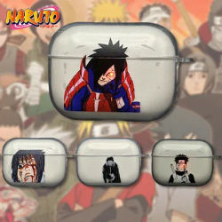 Anime Naruto Uchiha Sasuke Custodia per auricolari per Airpods 4 3 2 1 Pro Pro2 Wirless Bluetooth Cuffia Decorazioni trasparenti Coperture