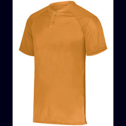 Augusta Sportswear AG1565 Athletic Attain Wicking Two-Button Baseball Jersey T-Shirt in Power Orange size Medium | Polyester 1565