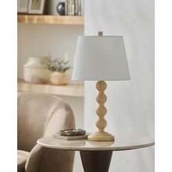 Cremenaga 23"H x 12"W x 12"D Traditional Beige/White/Metallic - Nickel/Black Table Lamp - Boutique Rugs