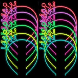6/12PCS Girls Noctilucent Crown Headbands Women Headband Plastic Teeth Hairbands Kids Family Decoration Party Hair Accessories