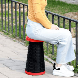 Portable Telescopic Outdoor Stool Red