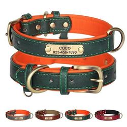 Custom PU Leather Dog Collar Leash | Free Engraving For Dogs S 5