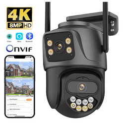 4K 8MP Dual Lens Outdoor WiFi PTZ Security Camera With Auto Tracking And Night Vision 4mp Add 32g