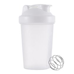 400ML Colorful Whey Protein Shaker Bottle For Fitness Gym Portable Mixing Cup White