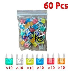 Comprehensive Car Fuse Blade Fuse Kit, Assorted Auto Fuses With Puller For Cars, Trucks, And SUVs 60pcs