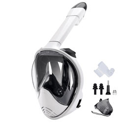 Full Face Snorkel Mask With Wide View And Camera Mount blackwhite l xl