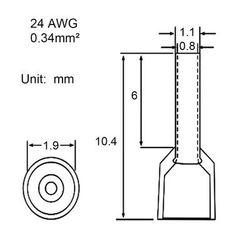 Electrical Wire Connectors Crimp Terminal Kit Insulated Ferrule Car Accessories Cable End Crimps Wire Terminal Connector 24 Awg 0.34 Sqmm grey
