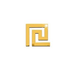 Acrylic Wall Mirror Sticker: Adhesive Decor For Living Room, Bedroom Edge Strip, Corner Line, Border Home Decor 5x5cm Golden 1