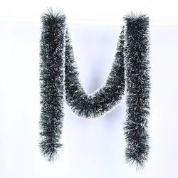 Christmas Garland: 2M Wall & Door Decor With Bowknot Ornaments Tinsel Strips For Home & Party Supplies Color: 1PC White Green