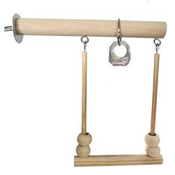 Wooden Parrot Macaw Toy: Swing, Climbing Bridge, Bells, Hammock & More! 20x16cm