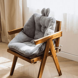 Soft And Cuddly Kawaii Bunny Chair Cushion Perfect For Lounging In Style & Working Comfortably Gray