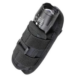 Tactical Flashlight Pouch With Rotatable Belt Clip, Universal Holster For Torch Carry black