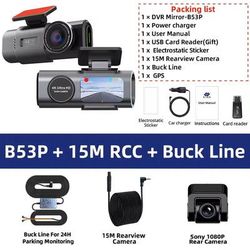 Mini 4K UHD GPS WiFi Dual Lens Dash Cam With Night Vision And Parking Mode b53p 15m Rcc bl 128g