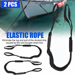 2X Marine Bungee Cord Dock Line Heavy Duty Boat Mooring Rope Tie Down, Stretchable Docking Line, Floating Black Bungee 2X Marine Bungee Cord Dock Line Heavy Duty Boat Mooring Rope Tie Down, Stretchable Docking Line, Floating Black Bungee