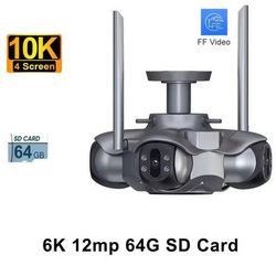 10K 6K WiFi PTZ Surveillance Camera With Auto Tracking And Four Lenses 10k Wifi + 64gb us