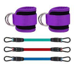 Fitness Ankle Buckle Training Device, Adjustable Leg & Hip Trainer With Secure Binding Strap For Resistance Workouts 5pcs Purple