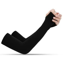Breathable Ice Cloth Arm Sleeves By X TIGER, Unisex Sun Protection For Cycling, Running & Volleyball black