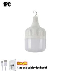 USB Rechargeable LED Camping Light: Portable Lanterns With Hook For BBQ Tents Emergency Lamp, Battery Bulb 1 2 4 6 8 200W 1PC