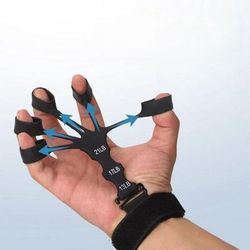 Premium Silicone Finger Trainer Hand Grip Strengthener & Exercise Tool black