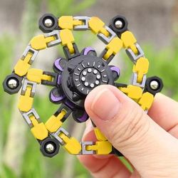 Transforming Mechanical Fingertip Spinner Yellow
