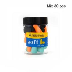 Noise Reducing Foam Earplugs Soft Comfort Fit For Sleep, Travel & Focus 30 Pcs mix