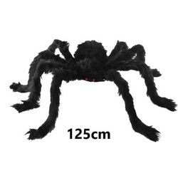 Halloween Plush Spider Decoration Giant Black Spider Prop 30 200cm Horror Party Decor Color: Approx 125cm