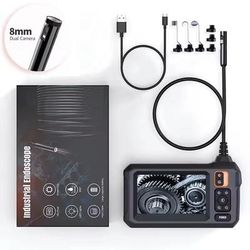 Industrial Endoscope Camera 8mm HD 1080P Waterproof Inspection Borescope With IPS Screen 1m 8mm Dual Lens