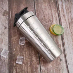 Premium Protein Shaker Bottle, Stainless Steel Sports Water Cup For Gym, Workouts & Nutrition, Anti Leak, Odorless sliver 750ml