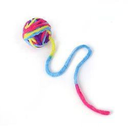 Colorful Yarn Balls: Interactive Funny Cat Toys With Bell Sound Ideal For Kittens And Pet Play Color: Yellow Blue Purple