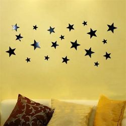 Acrylic Star Mirror Wall Sticker: Reflective Waterproof Home Decor 40PCS 1