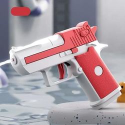 Mini Desert Eagle Water Gun Mechanical Continuous Firing Summer Toy For Kids red