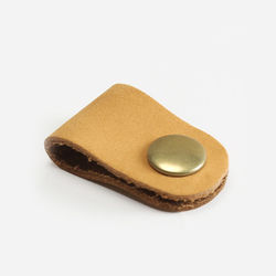 Leather Earbud Holder Organizer Yellow