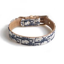 PU Leather Print Dog Collar: All Seasons, Metal Buckle Pet Straps & Leash Set Collar 2.0x40cm 3