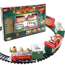 Christmas Realistic Electric Train Set Easy Assembly, Safe For Kids Perfect Gift & Home Decoration A