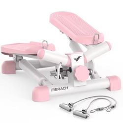 Mini Twist Stepper With Resistance Bands 330 Lbs Capacity pink