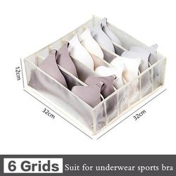 Jeans Storage Box: Ultimate Organizer System For Closet, Drawer & Cabinet | Clothing Organization Solution Color: 6grids beige