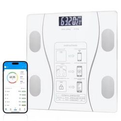 Smart Bluetooth Body Fat Scale With USB Charging usb Charging white
