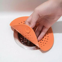Silicone Drain Cover Hair Catcher Orange