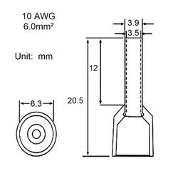 Electrical Wire Connectors Crimp Terminal Kit Insulated Ferrule Car Accessories Cable End Crimps Wire Terminal Connector 10 Awg 6.0 Sqmm grey