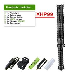 5000LM Self defense Flashlight | Rechargeable Tactical Lamp 18650 | Waterproof Outdoor Defense Tool For Hunting & Campin Package C