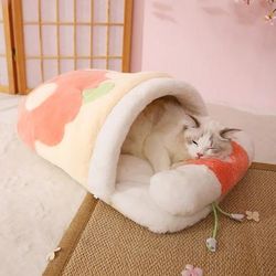 Japanese Sakura Cat Bed: Cozy Sleeping Bag For Cats 2