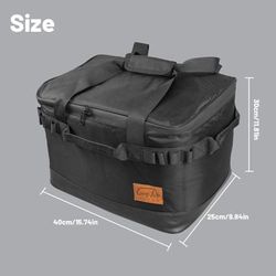 Camping Organizer Bag With Large Capacity, Multi Function Storage For Cookware, Hiking Utensils, And Outdoor Essentials black
